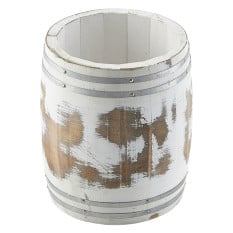 Miniature Wooden Barrel 11.5cm dia x 13.5cm (White Wash)
