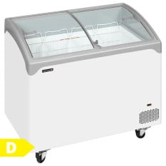 Tefcold Display Chest Freezer Sliding Curved Glass Lid 218 Litre