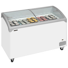 Tefcold Display Chest Freezer Sliding Curved Glass Lid 298 Litre