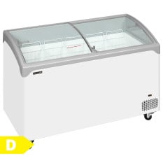Tefcold Display Chest Freezer Sliding Curved Glass Lid 298 Litre