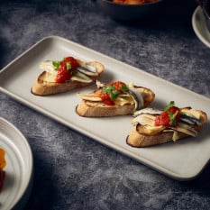 Antigo Porcelain Cinza Narrow Rectangular Platter 27 x 12.5cm/10.5 x 5" (Pack of 6)