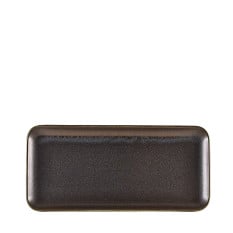 Terra Porcelain Black Narrow Rectangular Platter 36 x 16.5cm (Pack of 6)