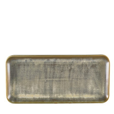 Terra Porcelain Matt Grey Narrow Rectangular Platter 36 x 16.5cm (Pack of 3)