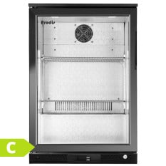 Prodis Low Energy Back Bar Bottle Cooler Beer Fridge Left Hand Single Door 126 Litre