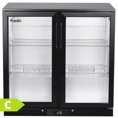 Prodis NT2BH-LE Double Hinged Door Black Bottle Cooler 180L