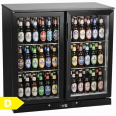 Prodis Low Energy Back Bar Bottle Cooler Beer Fridge Double Hinged Door 175 Litre