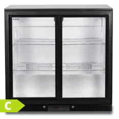 Prodis Low Energy Back Bar Bottle Cooler Beer Fridge Double Sliding Door 175 Litre