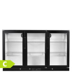 Prodis Low Energy Back Bar Bottle Cooler Beer Fridge Triple Hinged Door 300 Litre
