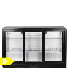 Prodis Low Energy Back Bar Bottle Cooler Beer Fridge Triple Sliding Door 304 Litre
