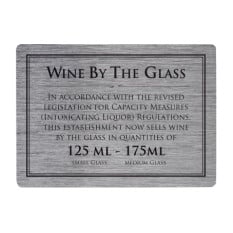 Modern Bar Notices - Wine By The Glass 125ml & 175ml