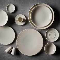 Embossed Organic Beige Charger Plate 31cm/12.25" (Pack of 6)