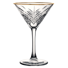Timeless Vintage Martini Glass Gold Rim 230ml/8oz (Pack of 12)