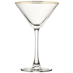 Enoteca Martini Glasses 220ml/7.5oz Gold Rim (Pack of 6)