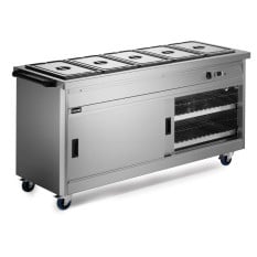 Lincat P6B5 Panther 670 Series Free-standing Hot Cupboard 5GN Bain Marie Top 1855mm