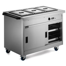 Lincat P8B3PT Panther 800 Series Free-standing Hot Cupboard 3GN Bain Marie Top 1205mm