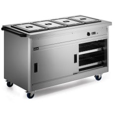 Lincat P8B4PT Panther 800 Series Free-standing Hot Cupboard 4GN Bain Marie Top 1530mm