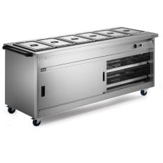 Lincat P8B6PT Panther 800 Series Free-standing Hot Cupboard 6GN Bain Marie Top 2180mm