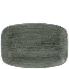 Stonecast Patina Burnished Green Oblong Plate 12 Inch