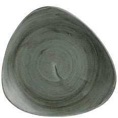 Stonecast Patina Burnished Green Lotus Plate 10 Inch