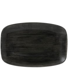 Stonecast Patina Iron Black Oblong Chefs Plate 12 Inch