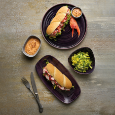 Churchill Stonecast Patina Deep Purple Chefs Oblong Plate 29.8 x 15.3cm/11.75 x 6" (Pack of 12)