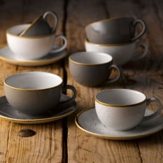 Churchill Stonecast Peppercorn Grey Cappuccino Coffee Cup 170ml/6oz (Pack of 12)