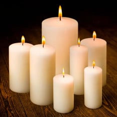 Pillar Candles Ivory 150x80mm 65 Hour (Pack of 6)