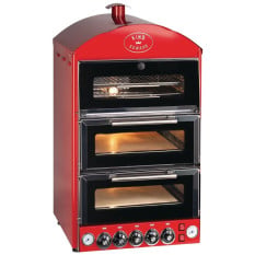 Kind Edward PK2 Pizza King Double Oven + Warmer Red