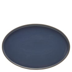 Kava Porcelain Blue Oval Plate 28cm/11" (Pack of 6)