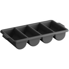 Black 4 Compartment Cutlery Tray With Handles