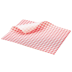 Greaseproof Paper Sheets - Red Gingham Print x1000