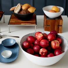 Creations Pompeii Melamine Stone Large Round Bowl 41.3cm/16.25" (Pack of 2)