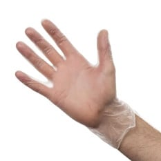 Disposable Gloves Vinyl Powder Free Clear Medium (Pack of 100)