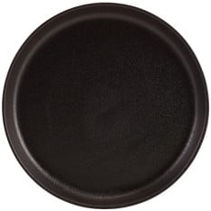 GenWare Kava Black Stoneware Ribbed Plate 18cm/7" (Pack of 6)