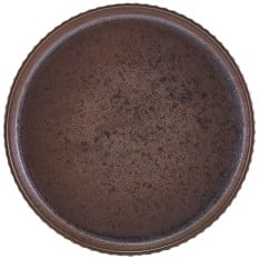 Terra Porcelain Black Fluted Presentation Plate 18cm/7" (Pack of 6)