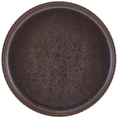 Terra Porcelain Black Fluted Presentation Plate 20.5cm/8" (Pack of 6)