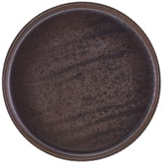 Terra Porcelain Black Fluted Presentation Plate 26cm/10" (Pack of 6)