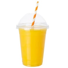 Domed Lid Smoothie Milkshake Cups With Lids 12oz (Pack of 1000)