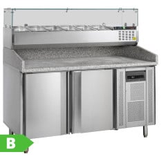 Tefcold Pizza Prep Counter Fridge with Topping Unit 370 Litre