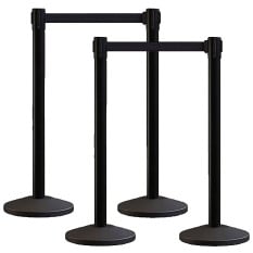 Retractable Belt Barrier Posts with Belt (Pack of 4)