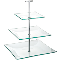 Aura Glass 3 Tier Serving Stand 14/20/24cm
