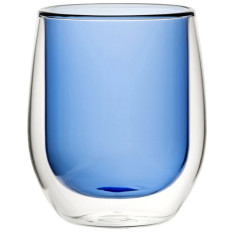 Double Wall Blue Water Glass 270ml/9.7oz (Pack of 6)