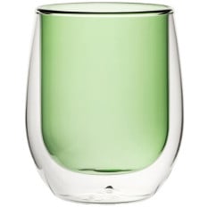 Double Wall Green Water Glass 270ml/9.7oz (Pack of 6)