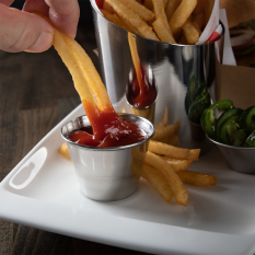 Stainless Steel Smooth Round Ramekin Sauce Cup 75ml/2.5oz (Pack of 12)