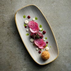 Churchill Stonecast Raw Grey Chefs Oblong Plate 12.7 x 26.9cm/5 x 10.6" (Pack of 12)