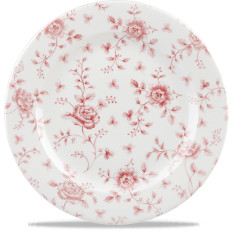 Vintage Prints Cranberry Rose Chintz Profile Plate 12"