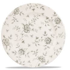 Vintage Prints Grey Rose Chintz Profile Plate 12"