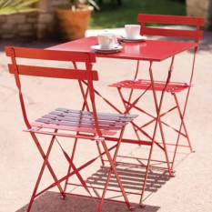 Bolero Perth Red Pavement Style Steel Folding Chairs (Pack of 2)