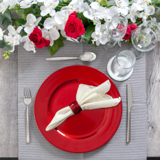 Metallic Charger Plate 33cm Red (Pack of 6)