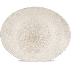 Studio Prints Raku Agate Grey Oval Coupe Plate 31.7x25.5cm